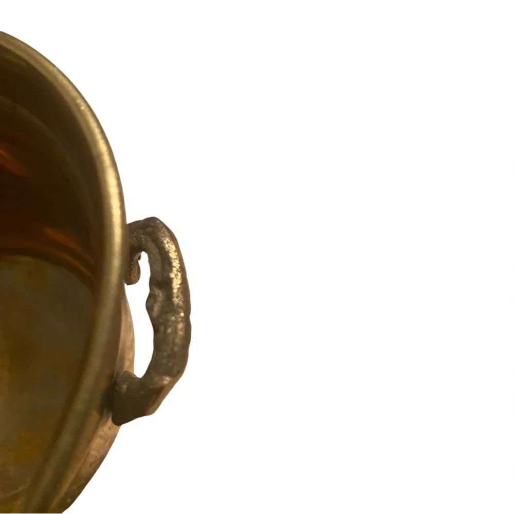 Vintage Brass Footed Planter Pot